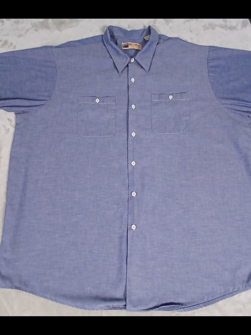Vintage Big Mac Chambray Shirt 3XLT Men's Short Sleeve Button Up Workwear